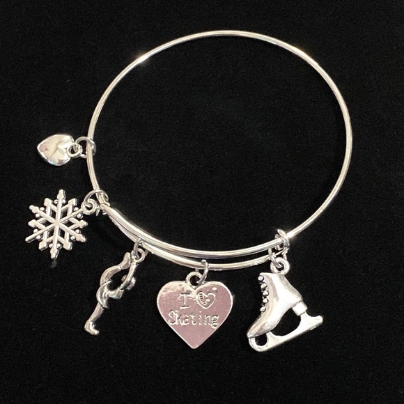 Ice Skating Charm Bracelet Figure Skater - Picture 2 of 6